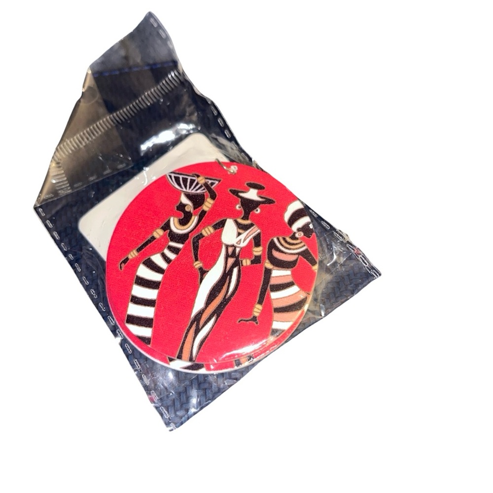 Colorful Tribal Art Coaster Earrings